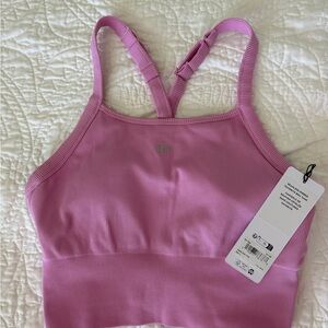 Seamless Ribbed Favorite Bra Tabk Petal Pink Sports Bra -